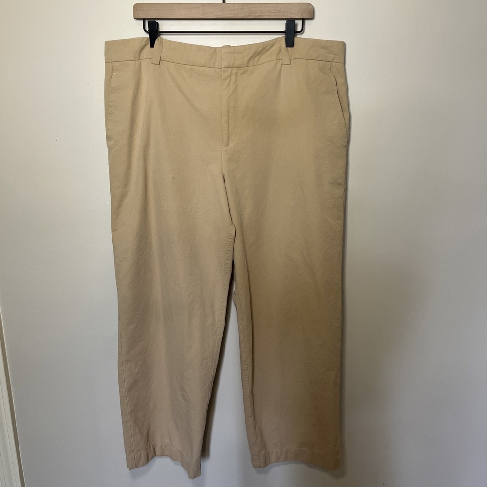 Vince Low-Rise Washed‎ Cotton Crop Pant Khaki Tan Sz 16 Retail $295